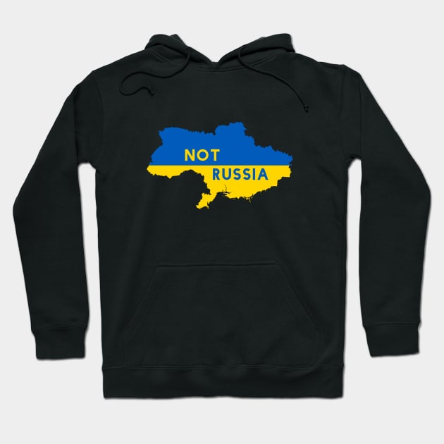 Not Russia Ukraine Map Hoodie by Little Duck Designs